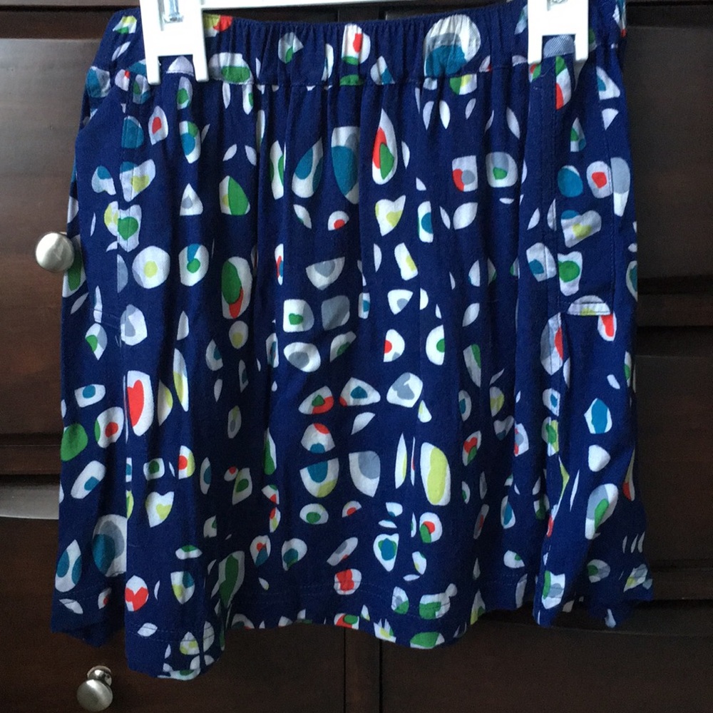 Navy Patterned Skirt